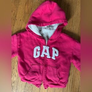 GAP Kids Fuchsia Hoodie with Sherpa Lining